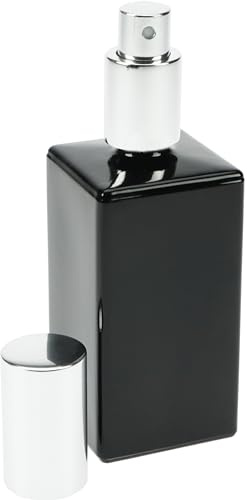 Fantasia Tischzerstäuber, Glas, schwarz-glänzend, für 100 ml, Breite 4 cm, Höhe: 13 cm