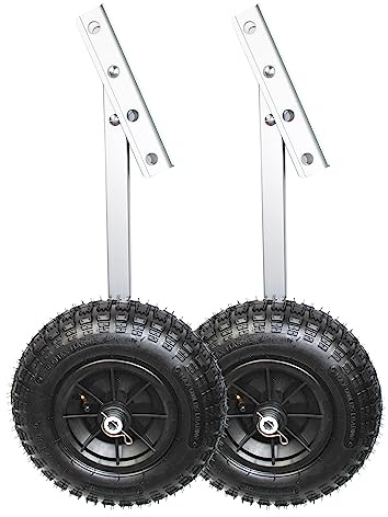 SEAMAX Inflatable Boat Transom Dolly for Boat Launching, with 12 Tire & Stainless Steel Solid Bearing, 2 Stages Wheel Arm, fit Achilles, Mercury, Zodiac Inflatable Boat and Aluminum Boat