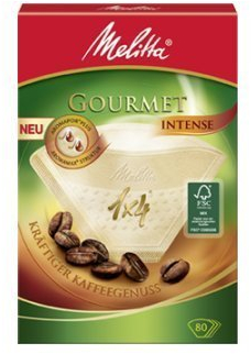 800 x Filtertüten/Kaffeefilter Melitta Gourmet 1x4 (Grösse 4) INTENSE (Naturbraun / 3 - Aromazonen)