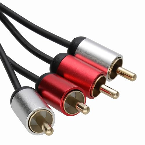 kenable ALUMINIUM PRO 2 x RCA Double Cinch Fiches Stéréo l'audio câble Plaqués Or Cordon 2 m [2 mètre/2m]