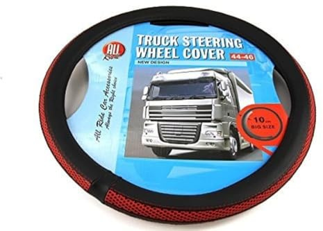 All ride Lenkradbezug für LKW – Auto Lenkradhülle - Lenkradhüllen - 44–46 cm – Rot/Schwarz