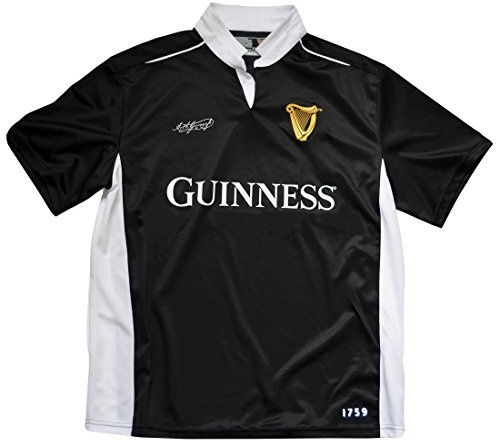 Guinness svart/vit prestanda kortärmad rugbytröja, Svart, S