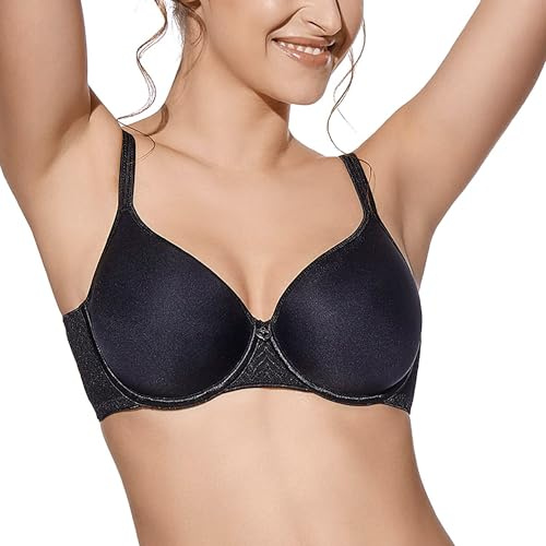 Selene, Reggiseno Donna con Fascia Anatomica, con Ferretto e Coppa Spacer Traspirante Imbottita, Collezione Fabiola, Colore Nero, Taglia 5C