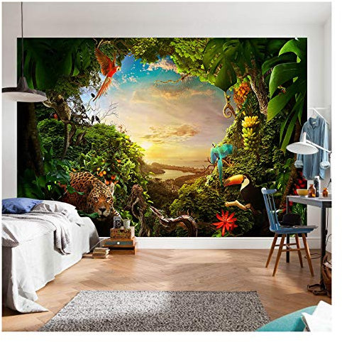 amazingsticker Tree Plants Flower Sunlights Jungle Forest Wallpaper Photo Wall Mural Home Bedroom Decoration Wall Covering 260x175cm