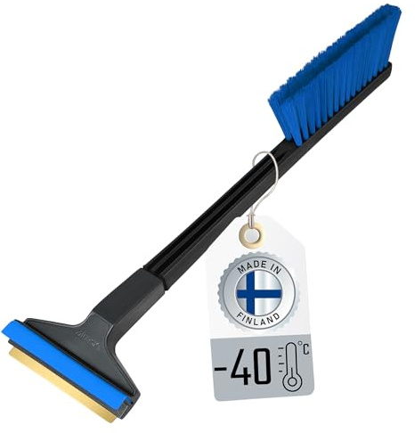 Auto Eiskratzer mit Besen Auto Schneebesen mit Eiskratzer Messing Eiskratzer mit Besen Auto Kratzer mit Besen Scheibenkratzer Eisschaber Schneebürste Schneefeger (L&P A056 Schwarz Blau)