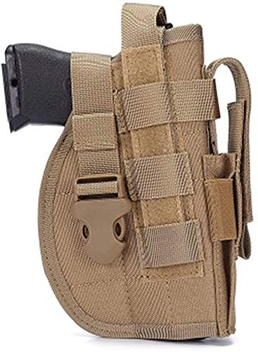 Gexgune Universal Tactical Pistole Holster Rechte Hand Molle Pistolenholster Combat Airsoft Taille Gürtelholster Schwarz Tan Grün Multicam Für Rechtshänder (Bräunen)
