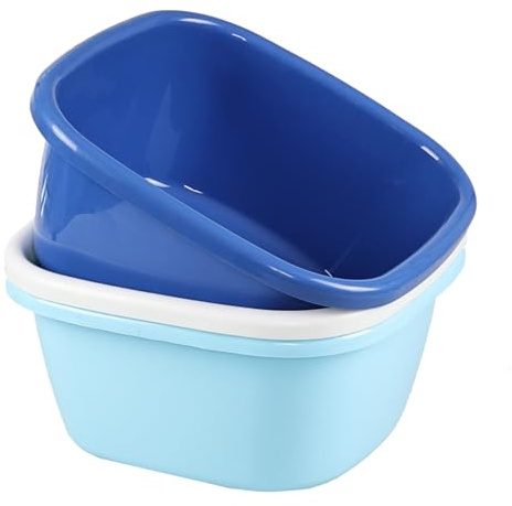 Wekioger 3-Pack 16 Quart Square Dishpan, Plastic Wash Basin Tub