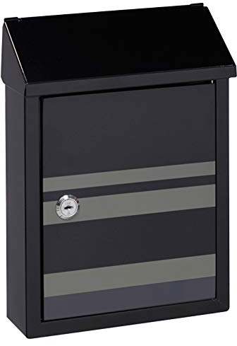 ARREGUI Smart Graphic E5724-STR Cassetta Postale Individuale in Acciaio con Serigrafia Decorativa Lines, Cassetta Postale o Raccogliposta, Con 2 Feritoie, Dimensione S (DIN A5), Nero