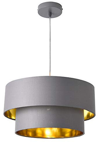 Taklampa Hänglampa Pendellampa Metall Grå Guld Ø40cm