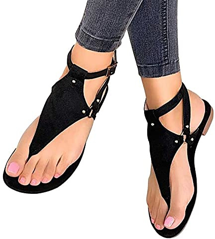XWCG Cómodas Sandalias de Cuña de Plataforma para Mujer Zapatos Moda con Correa Tobillo Peep-Toe Cómodos Casual Zapatos de Playa Platform Sandals-Comfortable,Negro,39