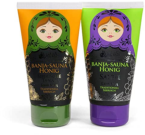 2er Set> Vitalis Banja Saunahonig-Creme 120 ml Tube Sibirische Tanne und Salbei