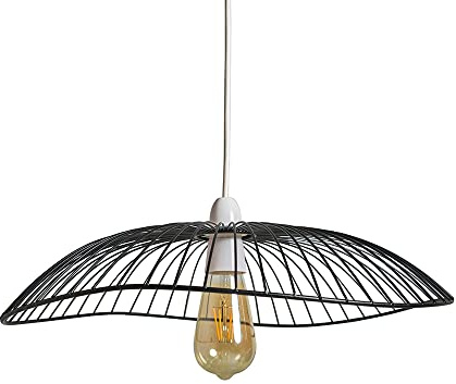 MiniSun | Large Dispersed Wavy Umbrella Design Black Wire Ceiling Light Shade | Pendant Lights, Home Décor & Improvement Essential | 45cm Shade Width