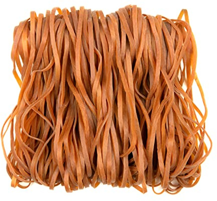 Rubber 160PCS Large Thick Elastic Heavy Duty Bulk Big Strong Bands for Office Supplies, Trash Can, File Folders, Crafts, Money, Book, Size 6 Inches (Natural Yellow)