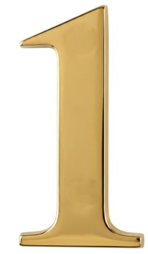 Nanocoast 3 Self Adhesive Door Number, PVD Gold Stainless Steel, 1 | Self-Adhesive, Outdoor Use, No Screws Required, Classic Font, For Doors & Mailboxes