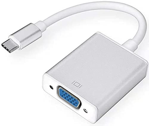 USB C to VGA Adapter, Thunderbolt 3 Type C to VGA Male to Female Converter Cable for Mac Book Pro 2020-2018, Lenovo 900, Dell XPS 13, Projector