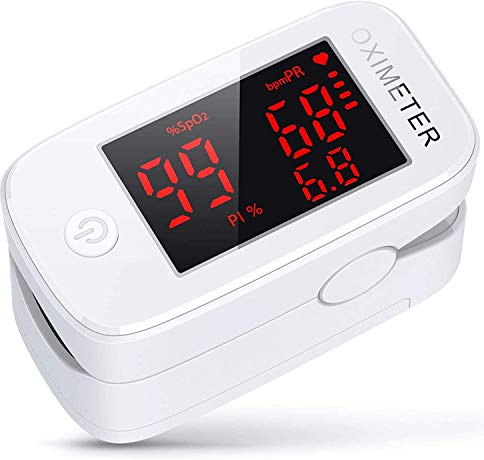 DogePro Pulsossimetro, Saturimetro da Dito, per Misurazione Precisa di Ossigeno nel Sangue, Frequenza Cardiaca e Indice di Perfusione, adatto per Bambini e Adulti con Display LED
