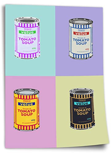 Poster Banksy Dose - Tomato Soup - Andy Warhol Pop-Art Modern Street-Art Marketing - Moderner Kunstdruck Klein bis Groß XXL Kunstdruck ohne Rahmen, Wandbild - A4, A3, A2, A1, A0, XXL - Wohnzimmer, ..