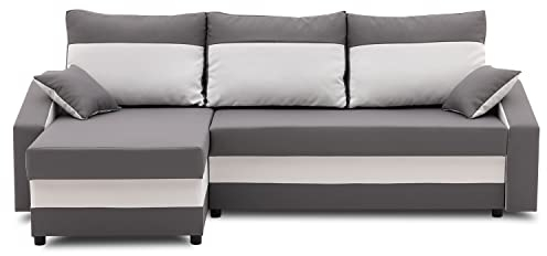 Sofini Ecksofa Hewlet mit Schlaffunktion! Best Ecksofa! Eckcouch mit Bettkasten!Best! (Haiti 14+ Haiti 0)
