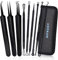 Extracteur Point Noir, AIFKUGY® 9 Pièces Tire Comedons, pince à point noir, Kit Points Noirs, Pince Tire comédon de Point Noir Nez