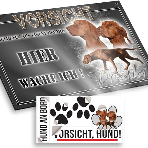 hier wache ich hund Magyar Vizsla (Kurzhaar) 15/9,5 cm