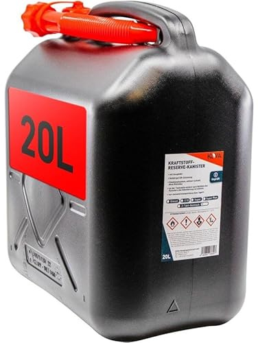 KOVA® 1x Benzinkanister 20L SCHWARZ Dieselkanister Reservekanister Kraftstoffkanister 20 Liter Wasserkanister für Benzin Diesel Wasser AdBlue Auswahl: 5 10 10L ltr 5L 20-Liter-Kanister & Außgießer