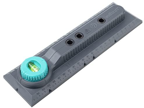 wolfcraft Drill-Jig „Elektro“ I 5976000 I Markier-, Ausricht- und Bohrschablone für Schalter- und Steckdoseninstallationen in Mauerwerk