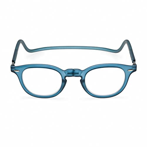 Contacta, Lock, Occhiali da Lettura per Uomo e Donna, Occhiali con Calamita, Collarino Rigido e Aste Regolabili, Colore Blu, Diottrie +2,00, Confezione con Sacchetto Portaocchiali, 33g
