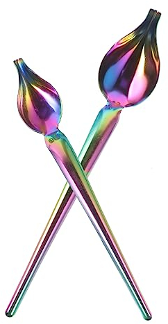 Healifty 2Pcs Matita di Cioccolato Cucchiaio caffè Strumenti Gourmet Cucchiaio Dessert al Cioccolato Cucchiaio Disegno Culinario Chef Arte Cucchiai Decorazione di Una Torta Cucchiai