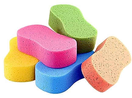 Car Wash Sponge, 2.4in Thick Extra Large Sponges for Car Cleaning, 5pcs Colorful Multi-Purpose Cleaning Sponge for Bathroom Bike Boat (8.7X4.3X2.4in,5 Pcs)