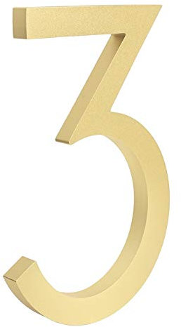 BANGHA Hausnummer,Hausnummernschild Big Hausboot Anzahl Zeichen Goldene 15cm Modernes Gebäude Signage im Freien Casa Tür Zahlen Adresse Platte (Color : 3)
