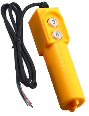 Fockety Kippanhänger-Fernbedienungsschalter, Wasserdicht Elektroanhänger Auf- und Ab-Steuerschalter Hebeknopfschalter mit Kondensator, Kranschalter für Aufzüge und Gabelstapler (40uF