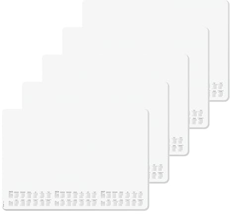 SIGEL HO301/5 pappersskrivbordsunderlägg, ca DIN A2, med aktuell 3 års kalender, 30 ark prickiga, 5 stycken – med rundade hörn, veganskt, tillverkat av hållbart papper