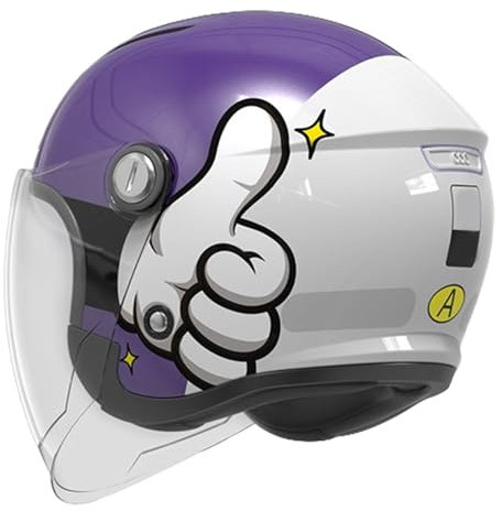 GNIUBBDB Casco Moto Jet per Bambini, Casco Scooter omologato ECE con Visiera Parasole, Casco Moto per Ragazzi e Ragazze dai 3 ai 12 Anni I,52-58CM