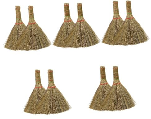 KOMBIUDA 10pcs Household Dust Brush Desktop Cleaning Broom Small Cleaning Broom for Desk Hand-made Manual Sweeping Brush for Home Use