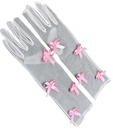 Limtula Tüll Handschuhe Für Themen Event Kleiderhandschuhe Weibliche Abendparty Zeremonielle Handschuhe Schleife Transparente Handschuhe Braut Handschuhe