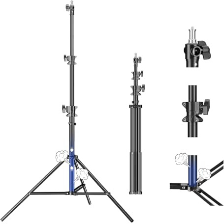 Soonpho 290cm AIR Pro Trépied à Lampe Trépied d'éclairage Amorti par air Métal Aluminium 2.9m Hauteur Max Charge 15kg,Stable & Confortable Trépied d'éclairage pour la Photographie de Film Studio