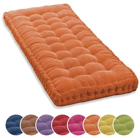 Generisch Sitzkissen Orangefarbene Bankauflage für den Außenbereich, 40 x 40 cm, Terrassenmöbelauflagen für Gartenliege, 3-Sitzer-Schaukelsitzauflage mit wasserabweisendem Bezug