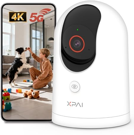 Xpai 4K Security Camera,Industry's First with 64G Built-in Storage No Monthly Fees,Indoor Camera Wireless,Baby/Pet/Dog Camera with Phone APP,360° Pan-Tilt Wireless Indoor Cam,Cry Detection,2-Way Audio