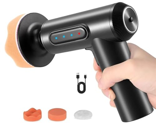 Cordless Car Polisher - 2000mAh Rechargeable Battery, 20000 RPM Speed, 3 Polishing Pads, Cordless Car Buffer Polisher Machine Kit for Car Care Clean Detailing Polishing Waxing