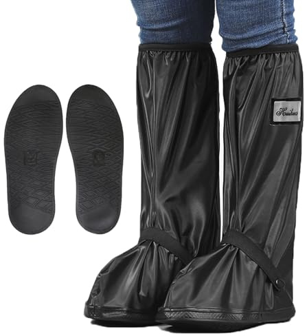 YUZHEDM Couvre Chaussure Impermeable Couvre Chaussures Pliables Réutilisables en PVC Surchaussures Impermeables Avec Semelles Antidérapantes et Fermetures éclair Surchaussures Imperméable.（43-46)