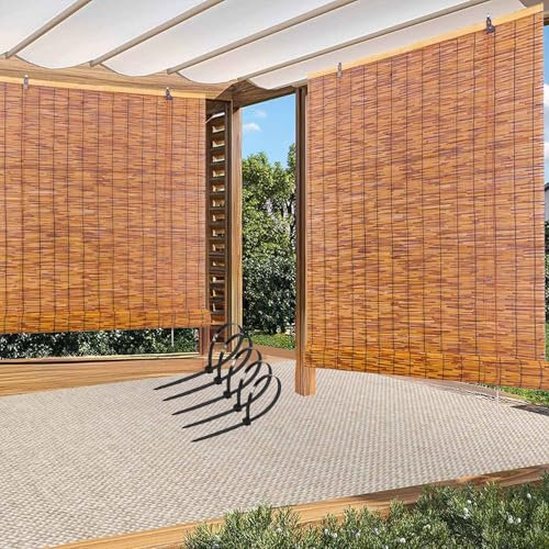 Bambus Rollos & Jalousien Für Fenster Ohne Bohren 100cm Breit Innen Außen Bambusrollo Wetterfest Wärmedämmung Gartensichtschutz