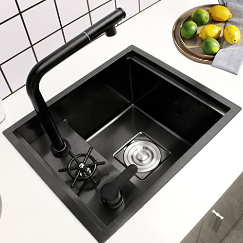 Easnuroz Évier De Bar De Cuisine Dissimulé Petit Évier en Acier Inoxydable À Cuve Unique avec Couvercle Et Lave-Verre Evier De Bar sous Plan De Travail pour Petite Cuisine VR