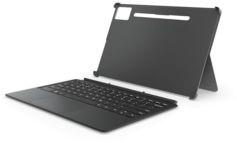 Lenovo Pack Teclado + Cubierta Trasera para Tablet Idea Tab Pro (Poliuretano + Policarbonato, Conexión Pogo-Pin, Soporte Integrado, 16 Teclas de Acceso Rápido) – Color Gris