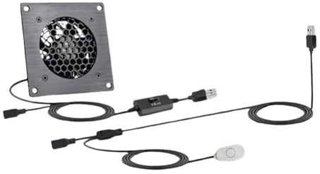 Ventilador USB de 80 mm con control de temperatura y tres ajustes de velocidad para una refrigeración óptima del dispositivo (FT030802505EC (30 ℃))