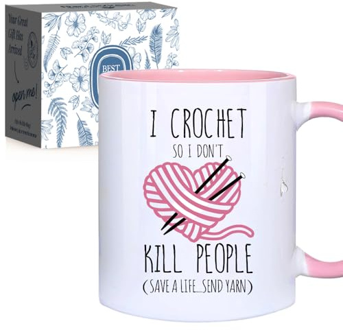 Funny Crocheting Gifts for Knitters Lovers, Crocheter Supplies Stuff for Crochet Lovers, Daughter, GF, Bestie, Knitting Gift for Birthday Christmas White Elephant, Long Distance Relationship-30
