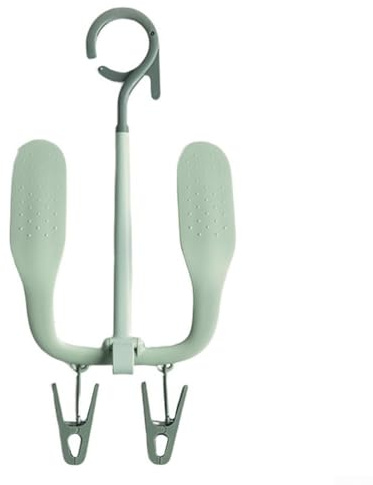 Zapatero portátil compacto y soporte de secado con función giratoria, multifuncional para el hogar, baño, dormitorio y balcón, organizador de zapatos que ahorra espacio y colgador de secado (verde)