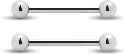 Body CAC 2 Pièces-14G×16mm Titane Langue Anneau Téton Droit Barre Barres Pont Piercing Bijoux