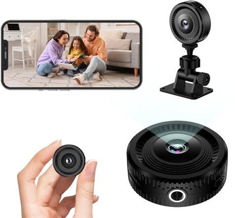 VIVIDRISE Mini Telecamera WiFi Interno, 1080P Telecamera Nascosta, Wifi Interno Senza Fili con Visione Notturna, Angolo Ampio 140°, Rilevazione Movimento, per Bambini Animali Domestici Cani