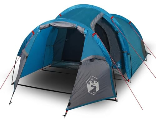 Familien-Campingzelt, Tunellenzelt, wasserdicht, 3 Personen, blau, wasserdicht, 370 x 185 x 116 cm