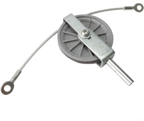 Polea de transmisión de cuerda de alambre de acero para máquina paso a paso, montaje de placa en U de metal con rodamiento suave para piezas de repuesto de equipos de fitness, color negro (E)